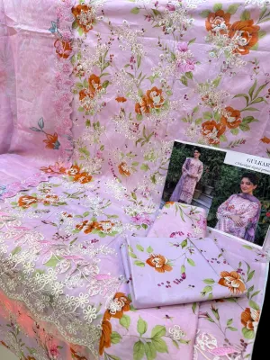 Swizz Lawn Embroidered & Lace Work 3-Piece Set